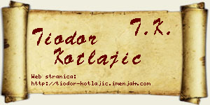 Tiodor Kotlajić vizit kartica